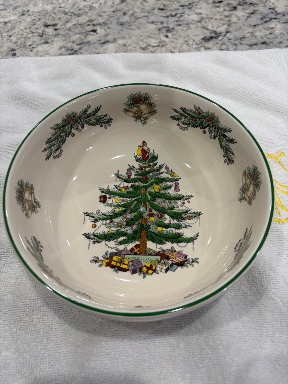 Spode Christmas Tree Garland Candy Bowl Holiday Nut Dish Vintage cottagecore